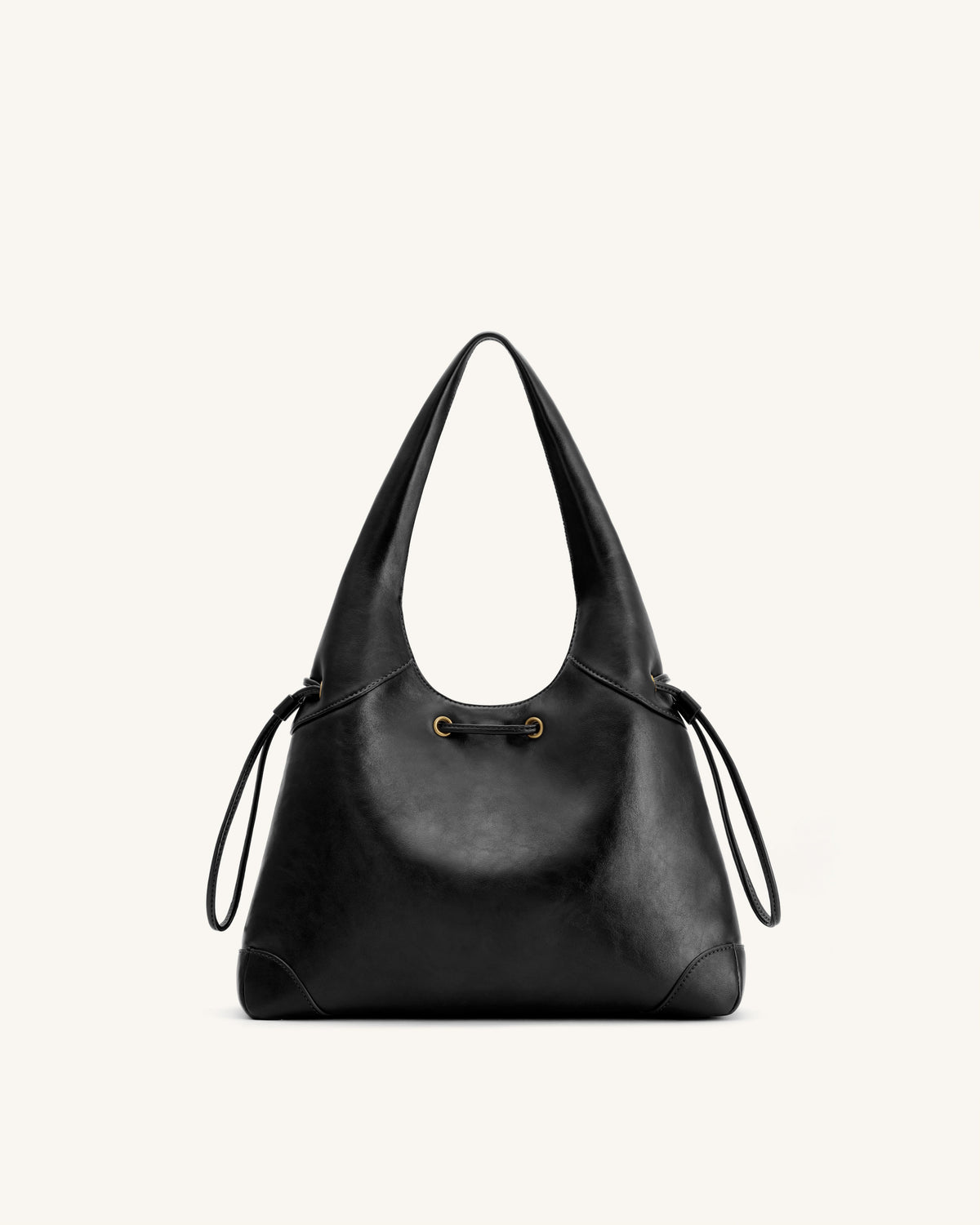 Celandra Drawstring Hobo Bag - Black | JW PEI