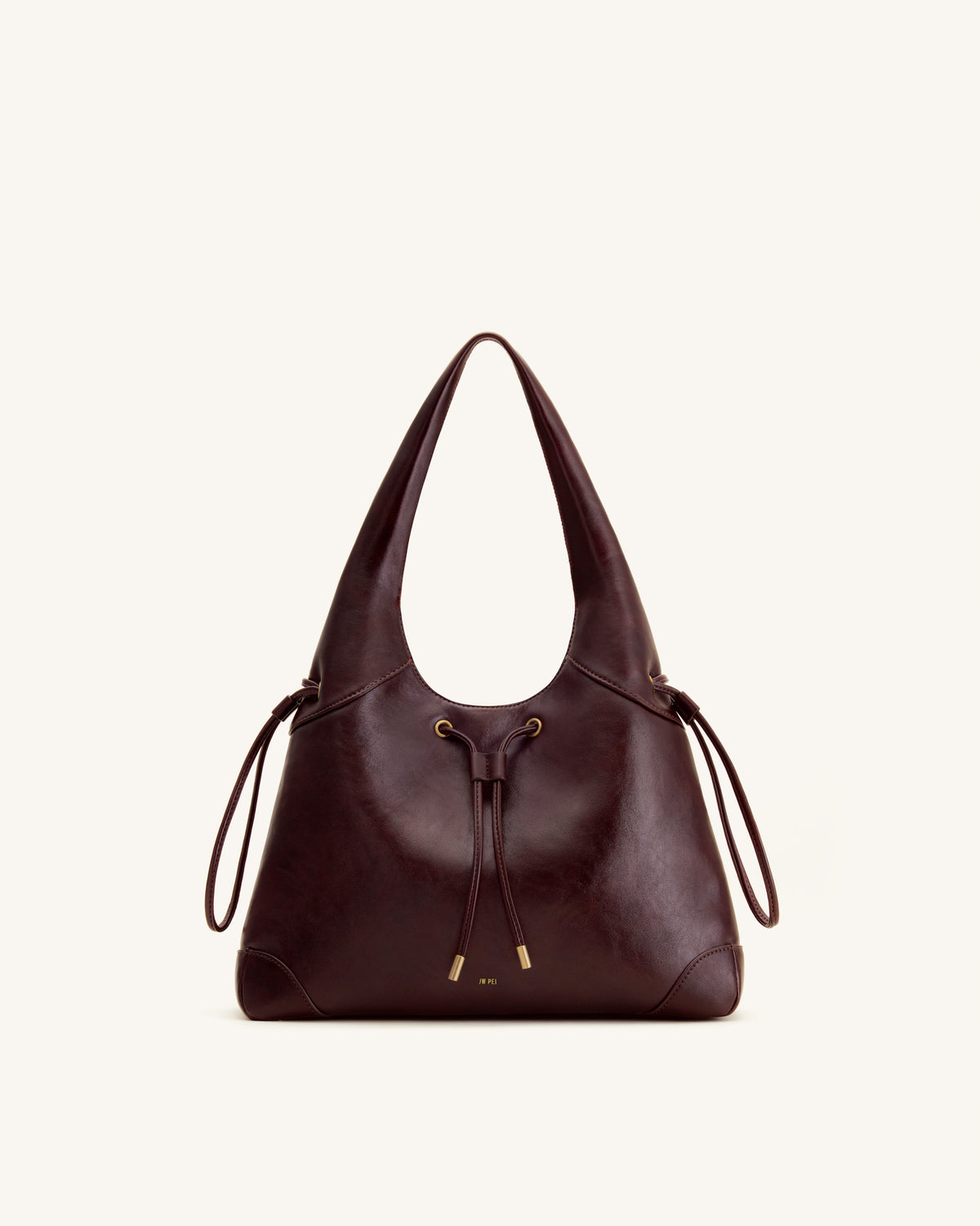 Celandra Drawstring Hobo Bag - Deep Burgundy | JW PEI