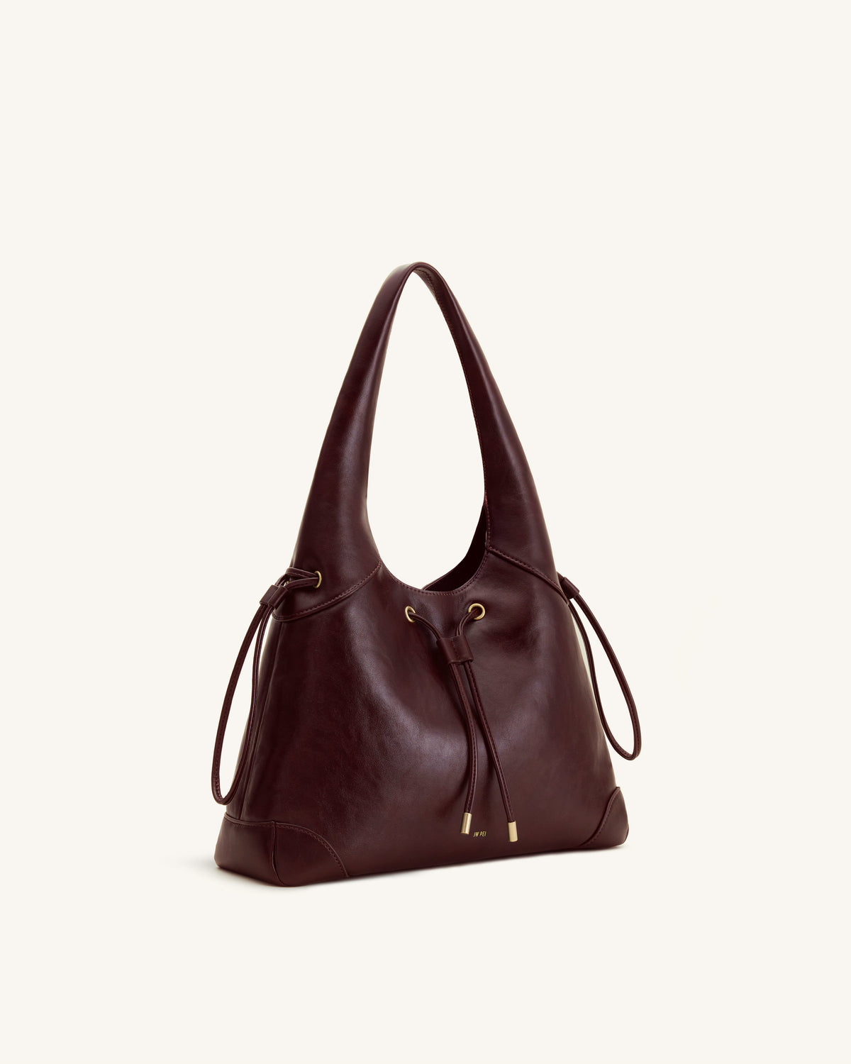 Celandra Drawstring Hobo Bag - Deep Burgundy | JW PEI
