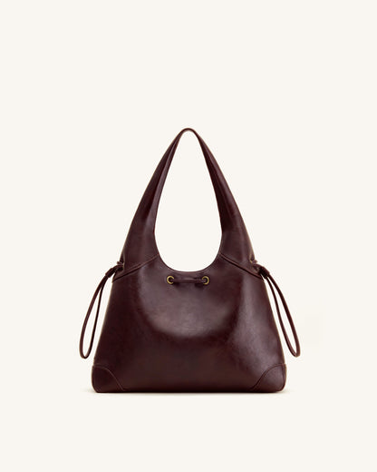 Celandra Drawstring Hobo Bag - Deep Burgundy | JW PEI