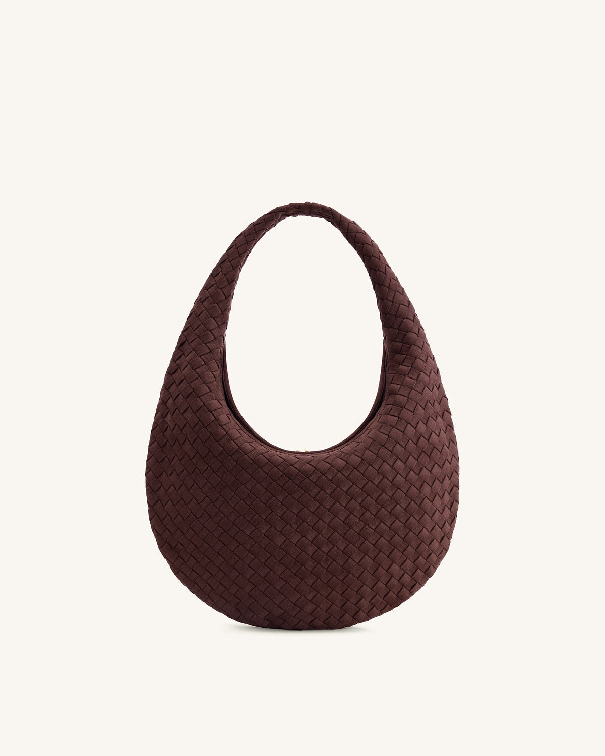 Nola Faux Suede Woven Hobo Shoulder Bag - Dark Mocha | JW PEI