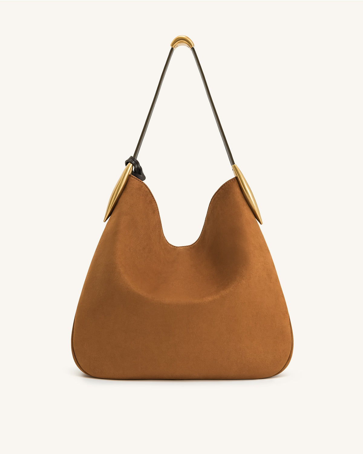 Nina Metal Charm Hobo Bag - Brown | JW PEI