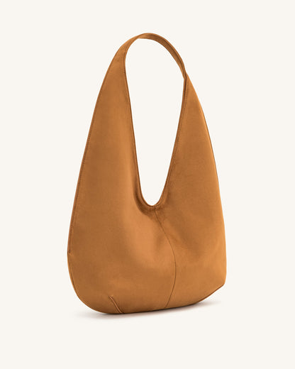 Dara Faux Suede Hobo Bag -Yellowish Brown | JW PEI