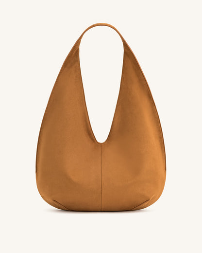 Dara Faux Suede Hobo Bag -Yellowish Brown | JW PEI