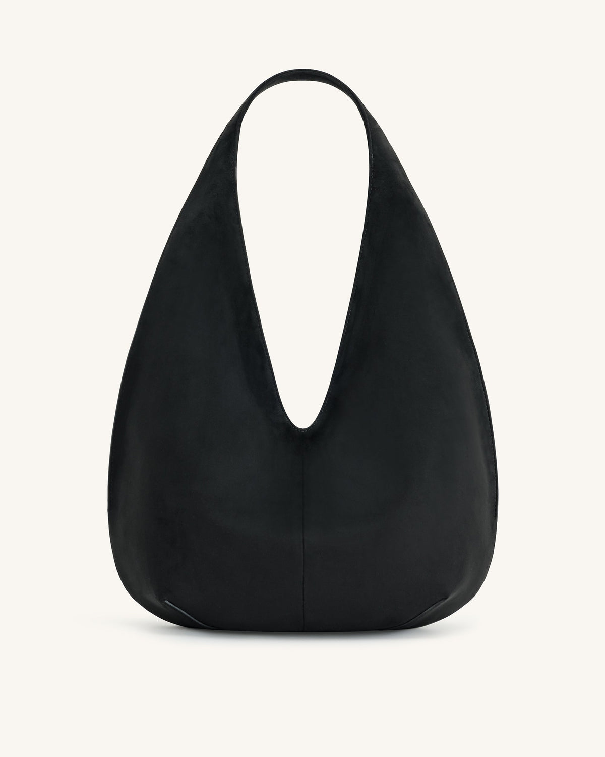 Dara Faux Suede Hobo Bag - Black | JW PEI