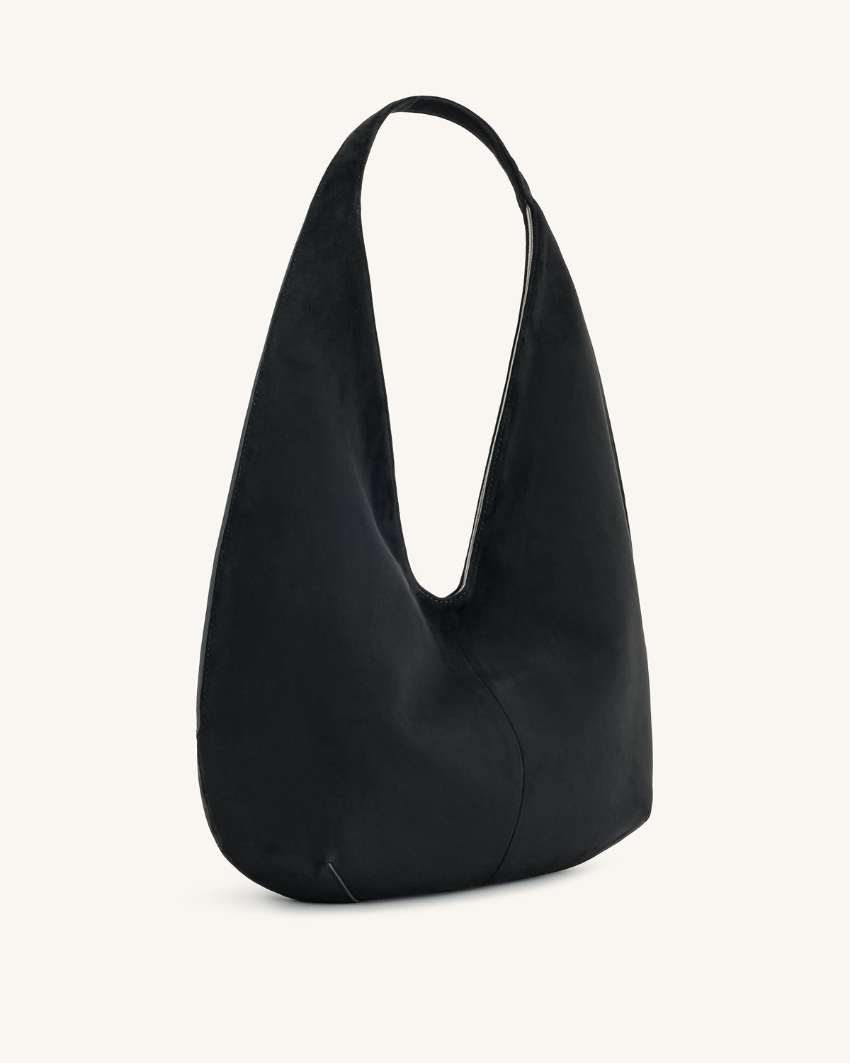 Dara Faux Suede Hobo Bag - Black | JW PEI