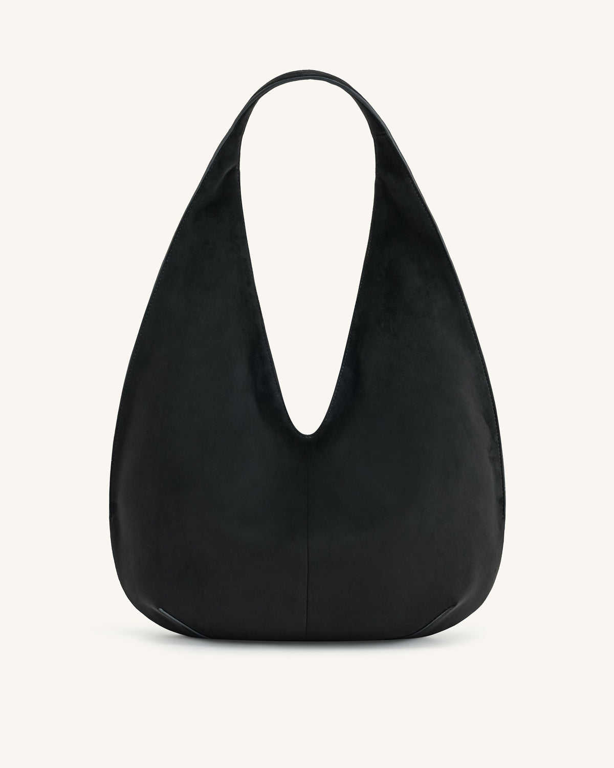 Dara Faux Suede Hobo Bag - Black | JW PEI