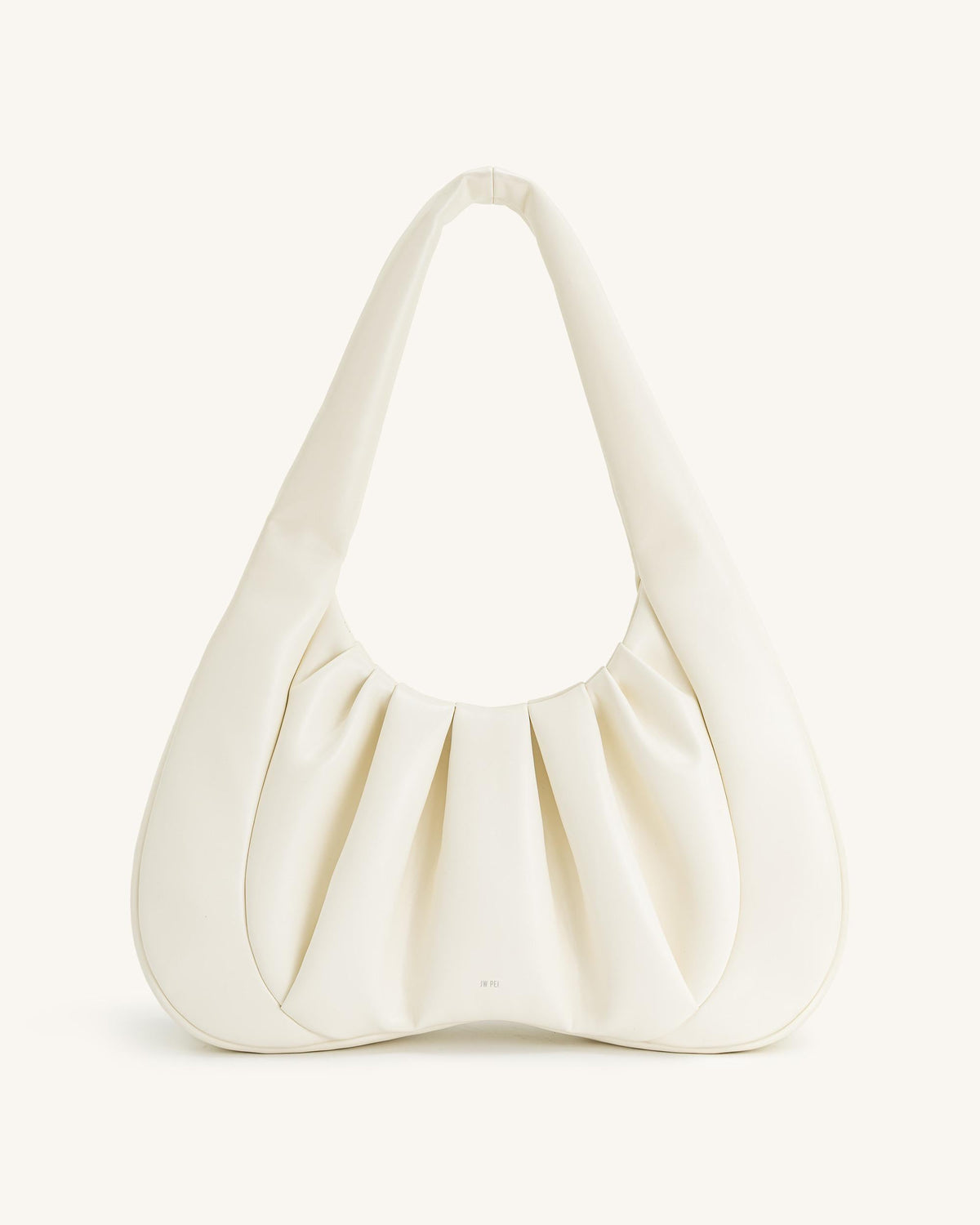 Ashley Ruched Shoulder Bag - White | JW PEI