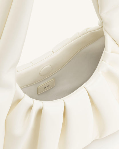 Ashley Ruched Shoulder Bag - White | JW PEI