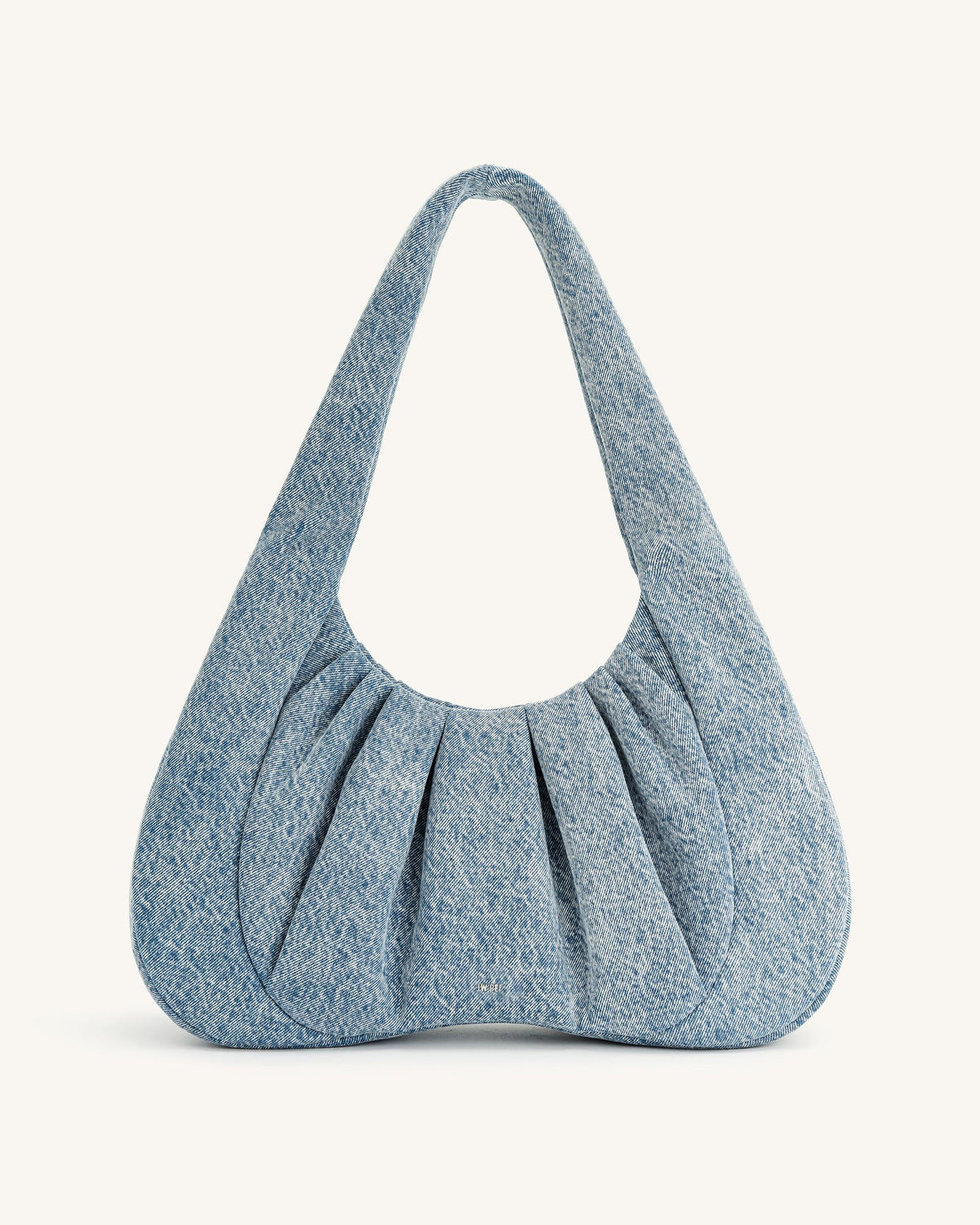 Ashley Denim Ruched Shoulder Bag - Blue | JW PEI