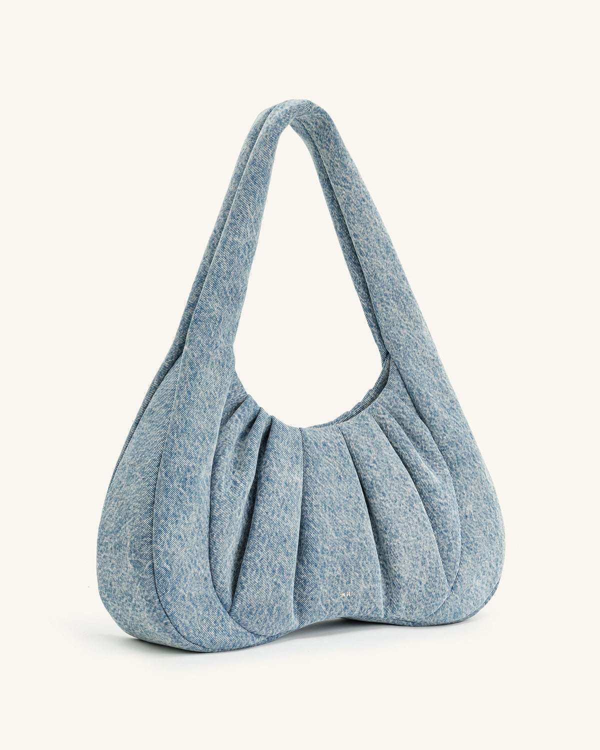 Ashley Denim Ruched Shoulder Bag - Blue | JW PEI