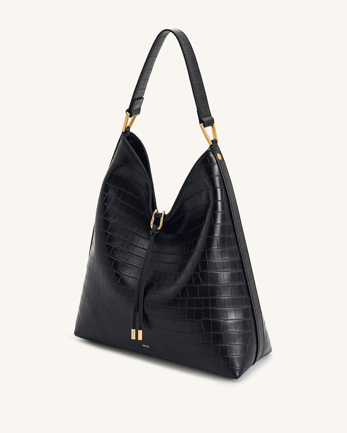 Aria Shoulder Bag - Black Croc | JW PEI