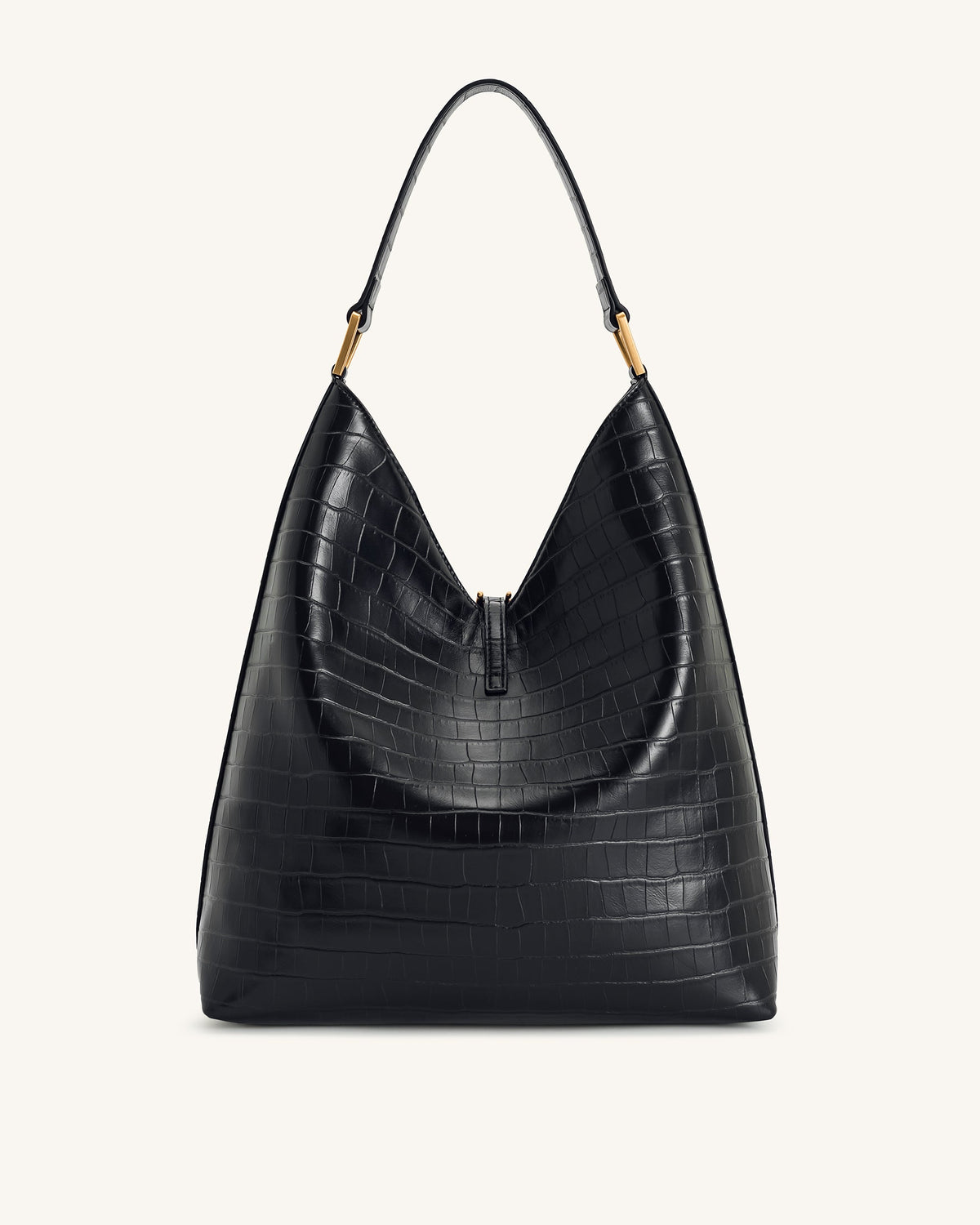 Aria Shoulder Bag - Black Croc | JW PEI