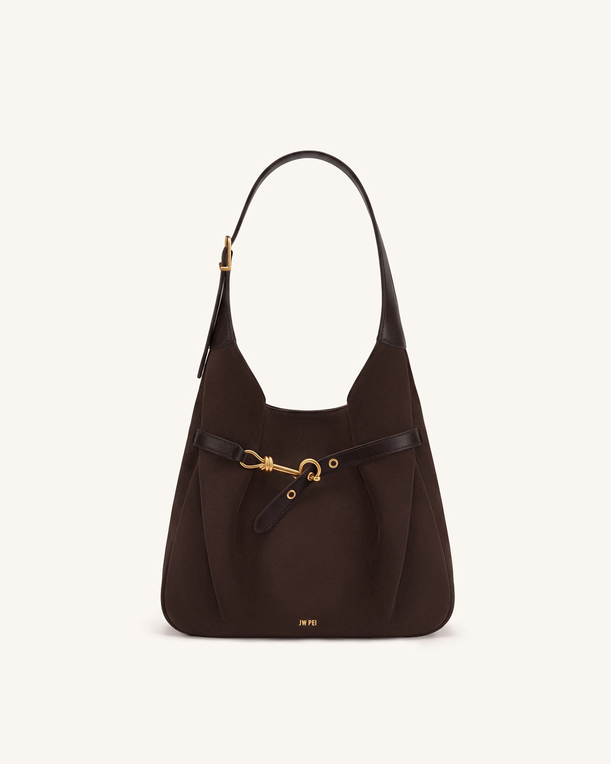 Alina Faux Suede Hobo Bag - Chocolate Brown | JW PEI