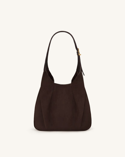 Alina Faux Suede Hobo Bag - Chocolate Brown | JW PEI