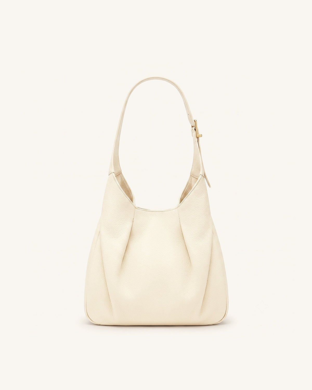 Alina Pebbled Hobo Bag - White | JW PEI