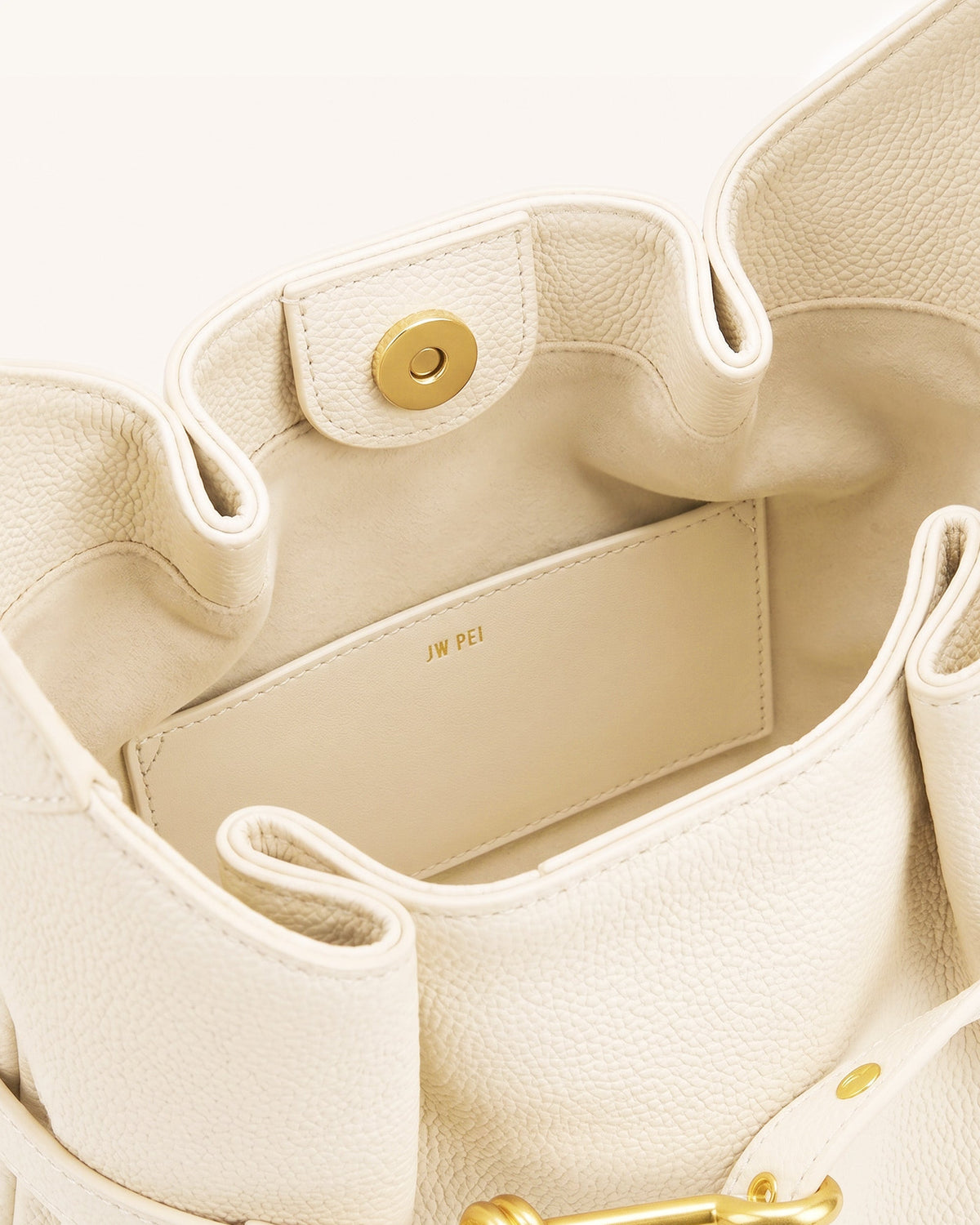 Alina Pebbled Hobo Bag - White | JW PEI