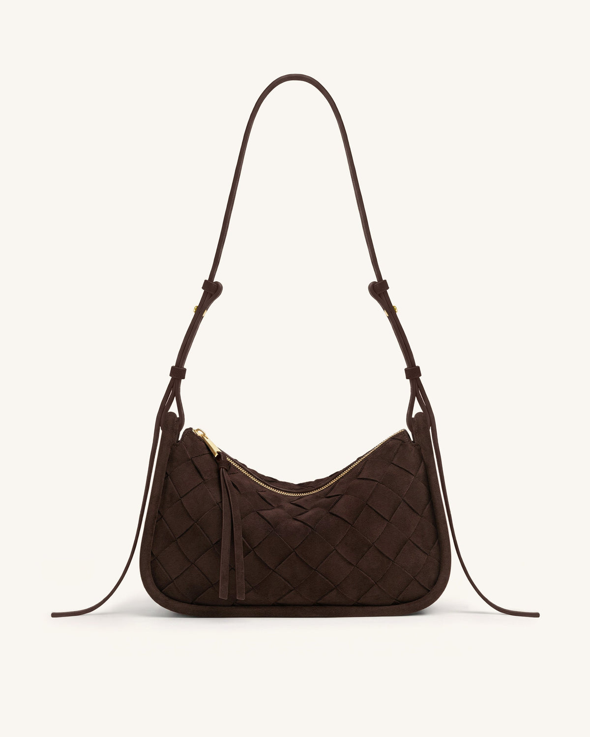 Zirelle Woven Faux Suede Hobo Bag - Brown | JW PEI
