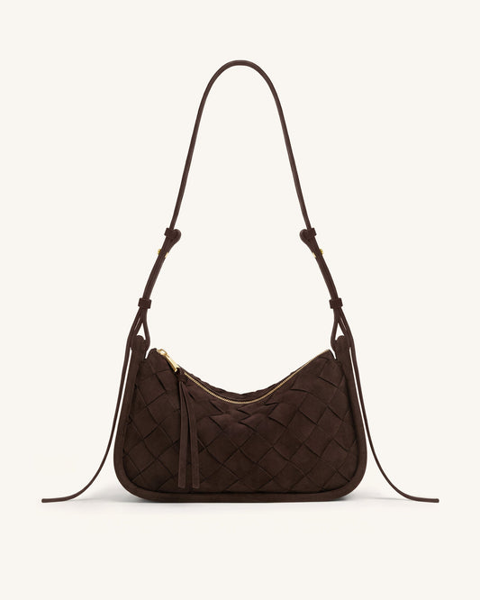 Zirelle Woven Faux Suede Hobo Bag - Brown | JW PEI