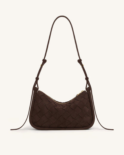 Zirelle Woven Faux Suede Hobo Bag - Brown | JW PEI