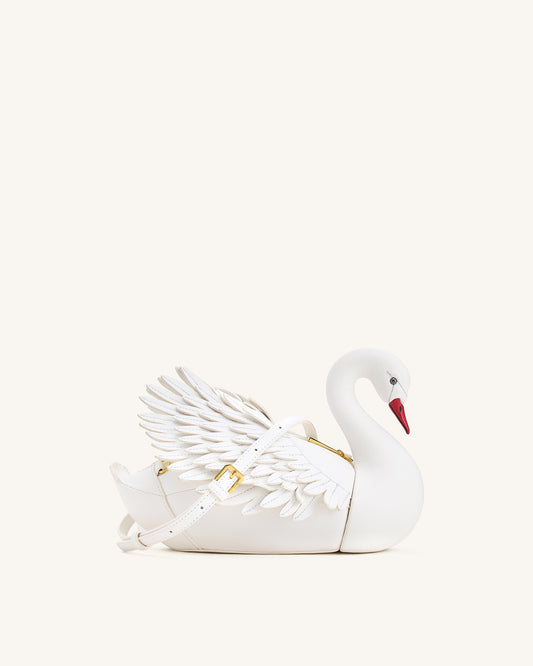 Alani Swan Shaped Crossbody Bag - White | JW PEI