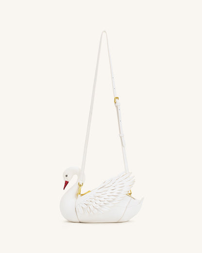 Alani Swan Shaped Crossbody Bag - White | JW PEI