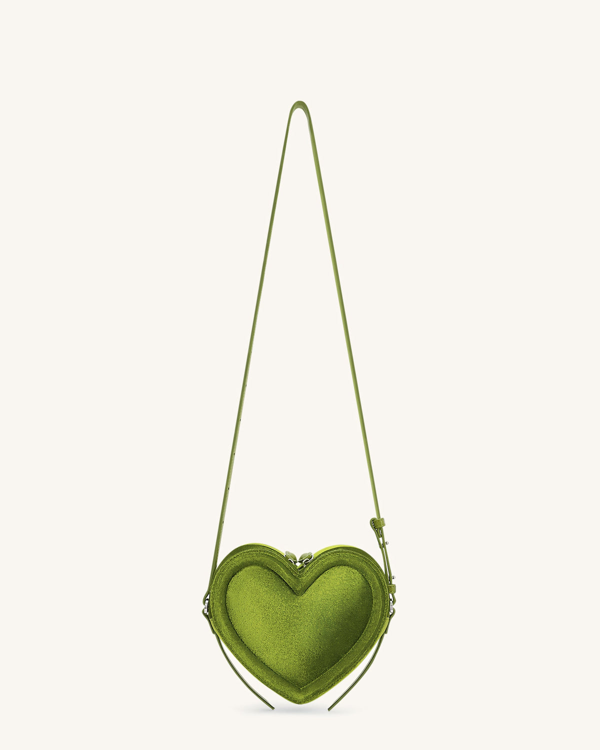 Arlene Velvet Heart Shaped Bag - Green | JW PEI