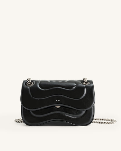 Tina Quilted Chain Crossbody - Black | JW PEI