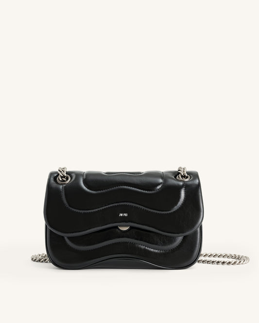 Tina Quilted Chain Crossbody - Black | JW PEI