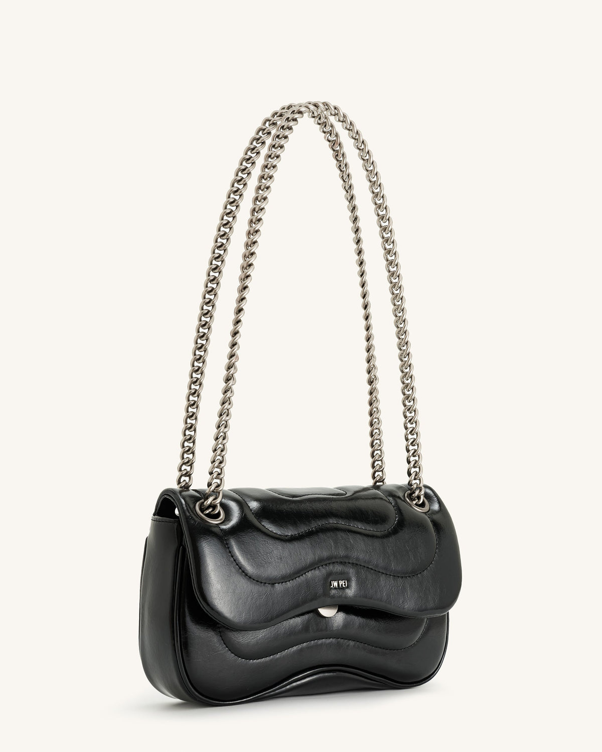 Tina Quilted Chain Crossbody - Black | JW PEI
