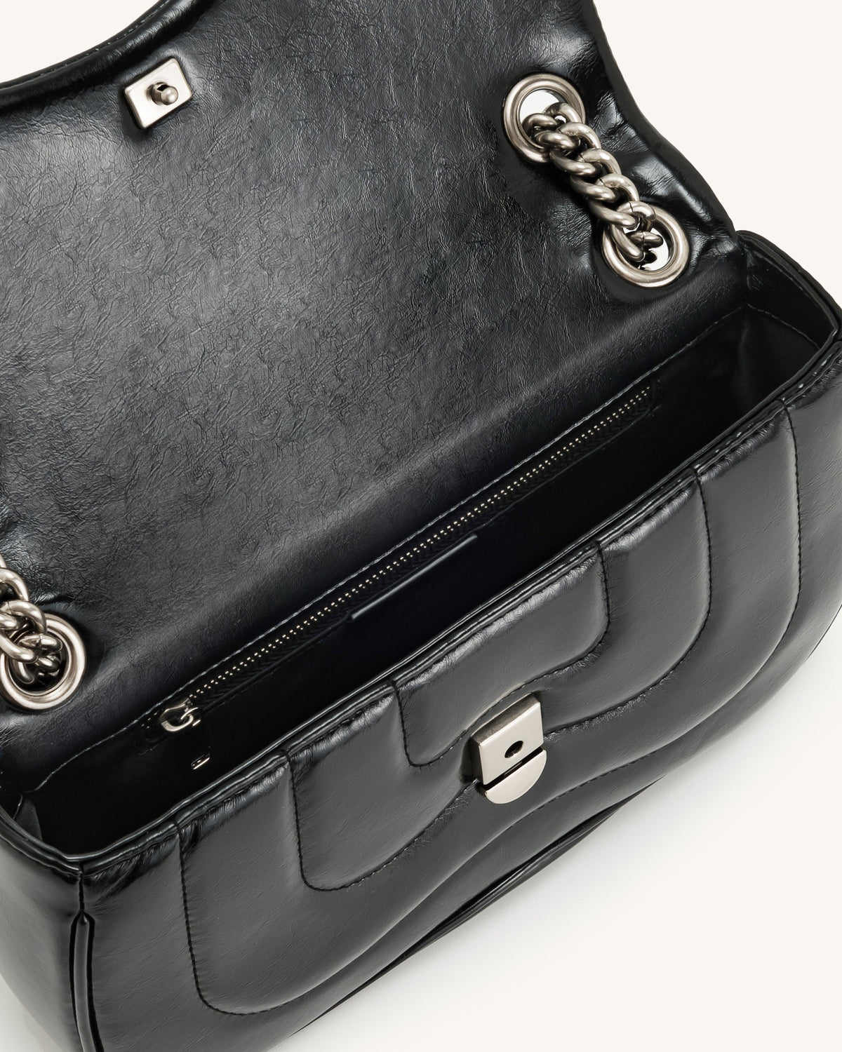 Tina Quilted Chain Crossbody - Black | JW PEI