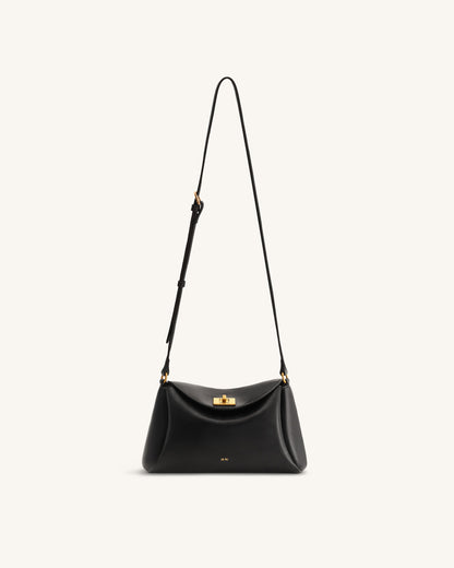 Greta Twist-Lock Crossbody Bag - Black | JW PEI