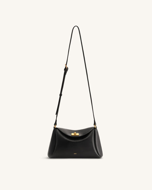Greta Twist-Lock Crossbody Bag - Black | JW PEI