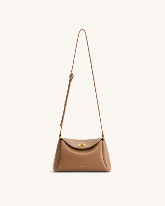 Greta Twist-Lock Crossbody Bag - Brown | JW PEI