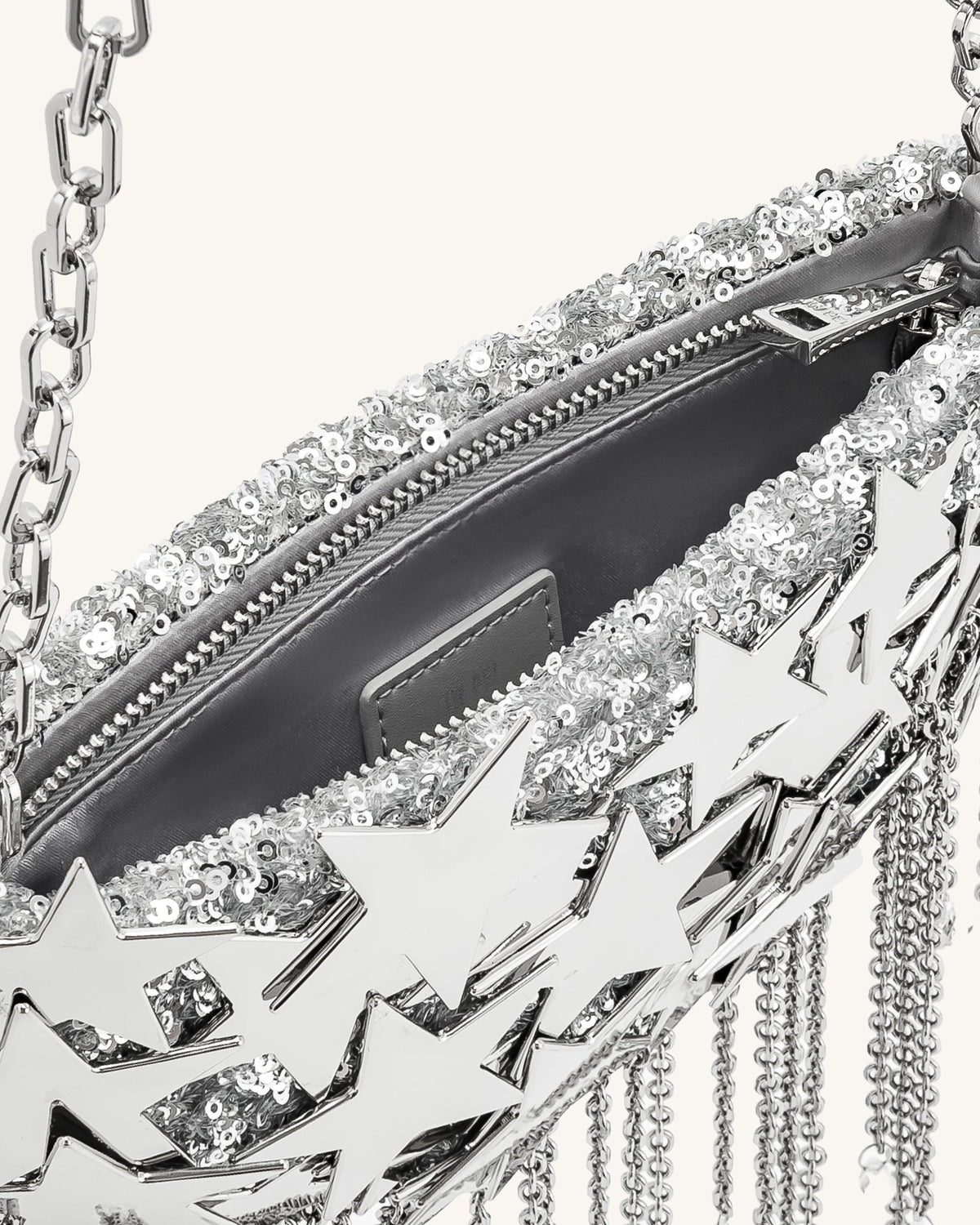 Anika Star-Embellished Chain Bag - Silver | JW PEI