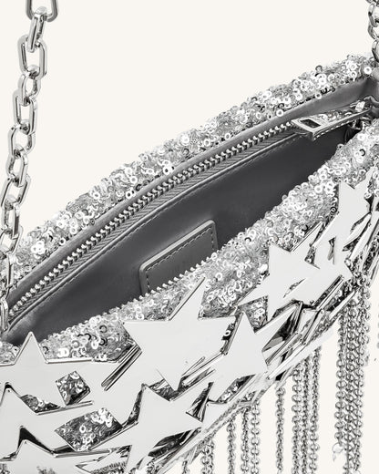 Anika Star-Embellished Chain Bag - Silver | JW PEI
