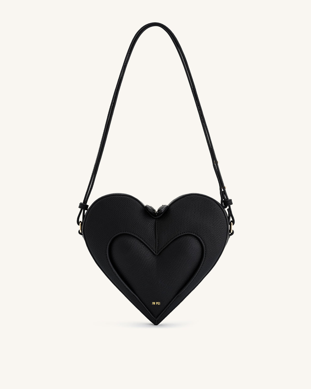Francisca Heart Shaped Crossbody Bag - Black | JW PEI