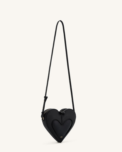 Francisca Heart Shaped Crossbody Bag - Black | JW PEI