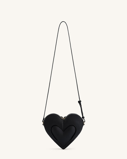 Francisca Heart Shaped Crossbody Bag - Black | JW PEI