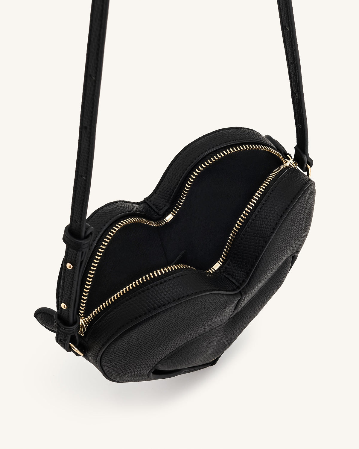 Francisca Heart Shaped Crossbody Bag - Black | JW PEI