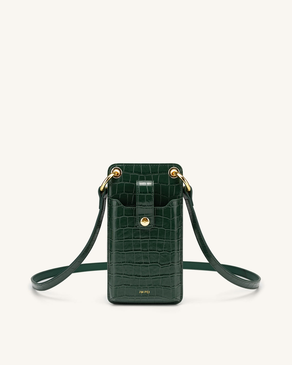 Quinn Phone Bag - Dark Green Croc | JW PEI