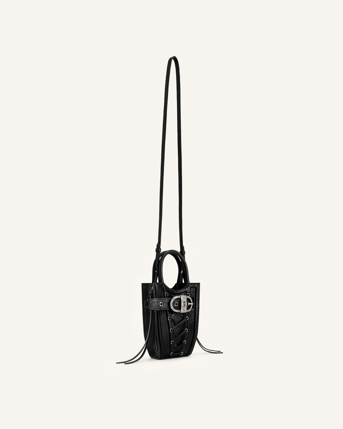 FEI Crushed Straps Phone Bag - Black | JW PEI