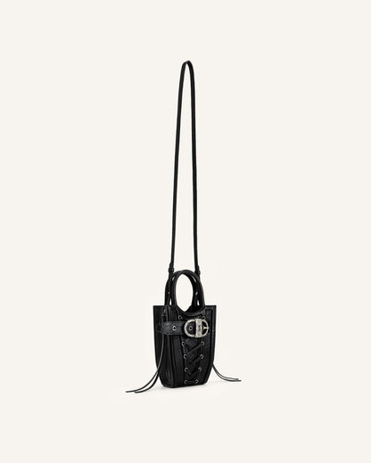 FEI Crushed Straps Phone Bag - Black | JW PEI