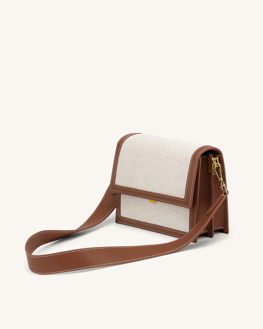 Mini Flap Crossbody - Beige Canvas | JW PEI