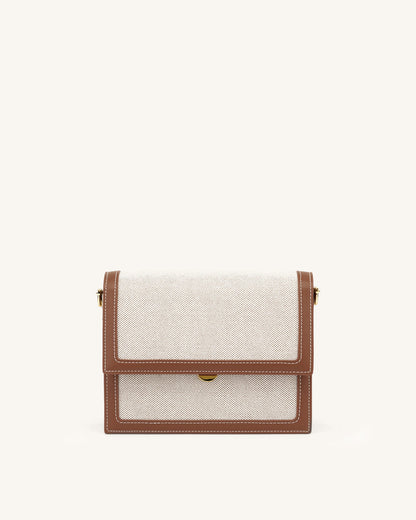 Mini Flap Crossbody - Beige Canvas | JW PEI