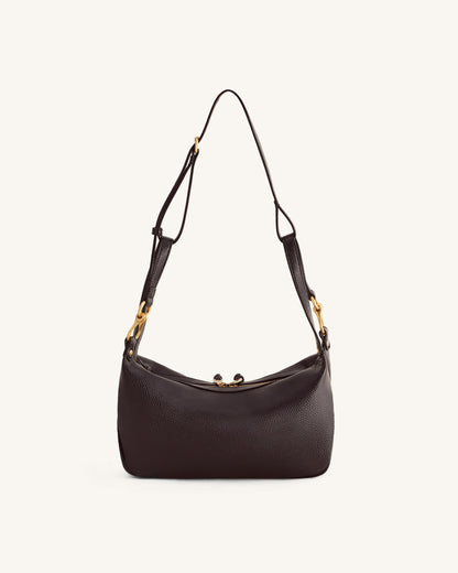 Selia Soft-Grain Crossbody Bag - Dark Brown | JW PEI