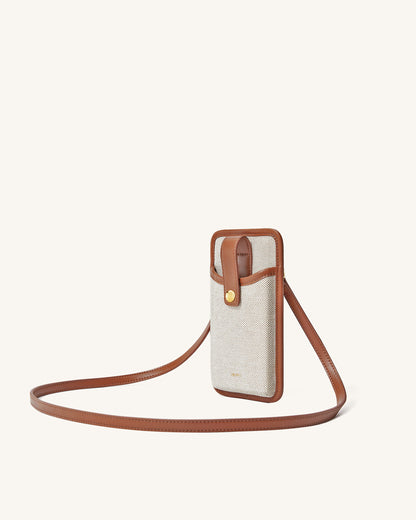 Aylin Canvas Phone Bag - Brown | JW PEI
