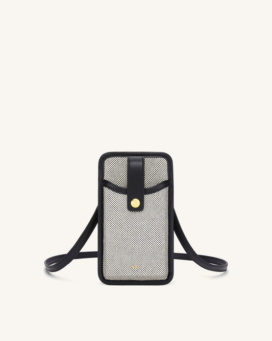 Aylin Canvas Phone Bag - Black | JW PEI