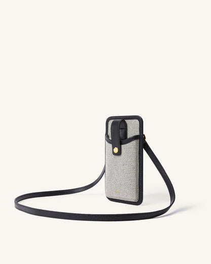Aylin Canvas Phone Bag - Black | JW PEI