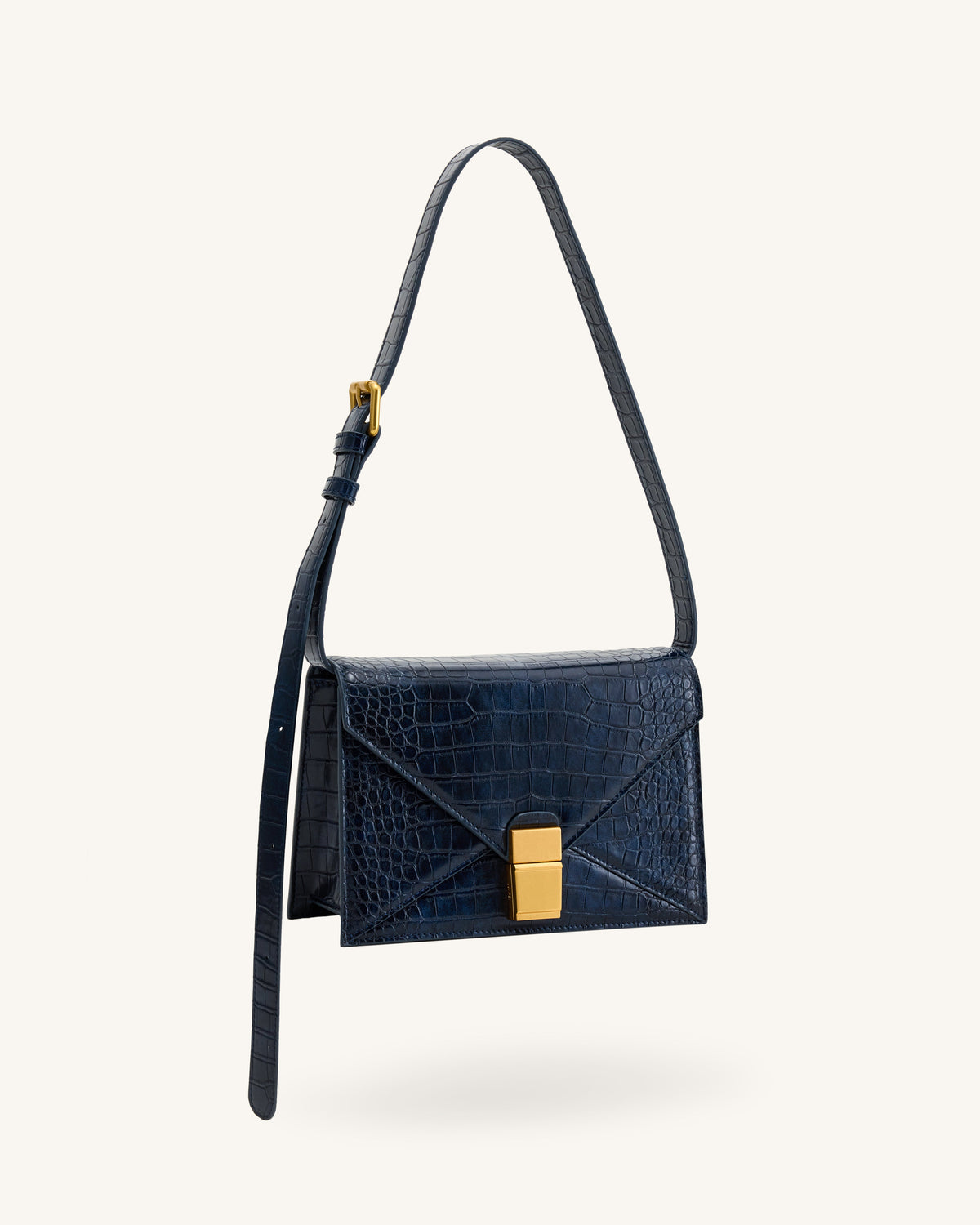 Clio Envelope Crossbody Bag - Navy Croc | JW PEI